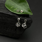Zircon In A Cube Drop Ear studs