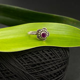 Ruby Flower Nose Clip-On