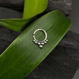 Dainty Silver Beads Septum Ring