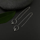 Zircon In Circle Thread Earrings