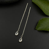 Zircon Drop Needle & Thread Earrings