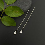 Zircon Drop Needle & Thread Earrings
