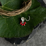 Red Hanging Beads Nose Pin