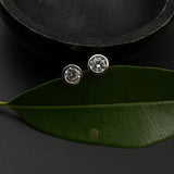 Round Zircon Ear Studs