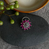 Ruby Marcasite Nose Pin