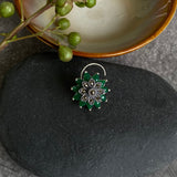 Emerald Marcasite Nose Pin