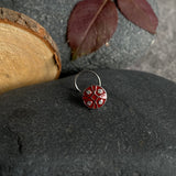 Deep Maroon Enamel & Zircon Nose Pin