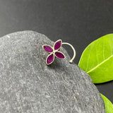 Ruby Petals Nose Pin