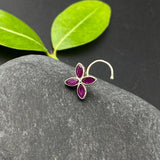 Ruby Petals Nose Pin
