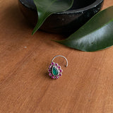 Ruby & Emerald Drop Nose Pin