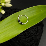 2 Black Beads Nose Ring