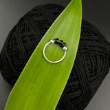 3 Black Beads Nose Ring