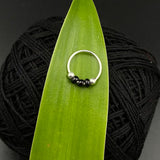 3 Black Beads Nose Ring