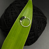 3 Black Beads Nose Ring