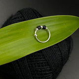 2 Black Beads Nose Ring