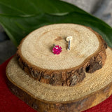 Hot Pink Single Stone Nose Pin