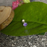 Purple Single Stone Nose Pin