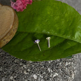 Purple Single Stone Nose Pin