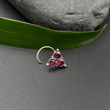 Trippy Ruby Triangle Nose Pin