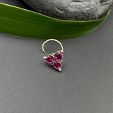 Trippy Ruby Triangle Nose Pin
