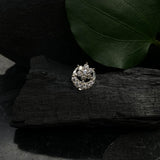 Crescent & Flower Zircon Nose Pin