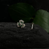 Emerald Zircon Swirl Nose Pin