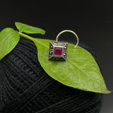 Ruby Marcasite Nose Pin
