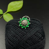 Emerald Bloomed Flower Nose Pin