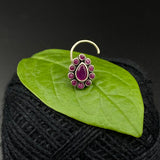 Ruby Drop Nose Pin