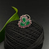 Emerald Floral Nose Pin