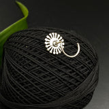 Silver Weed Nose Pin (Turq)