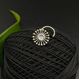 Silver Weed Nose Pin (Moonstone)