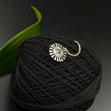Silver Weed Nose Pin (Moonstone)