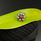Pretty Flower Nose Pin (red)