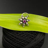 Pretty Flower Nose Pin (ruby)