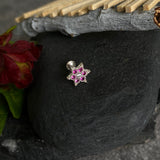 Ruby Star Nose Pin