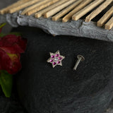 Ruby Star Nose Pin