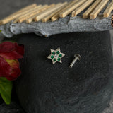 Green Star Nose Pin