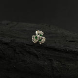 Emerald Zircon Swirl Nose Pin