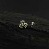 Emerald Zircon Swirl Nose Pin