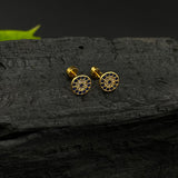 Gold Plated Evil Eye Screw Ear Studs