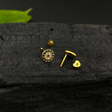 Gold Plated Evil Eye Screw Ear Studs