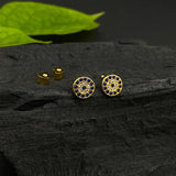 Gold Plated Evil Eye Screw Ear Studs