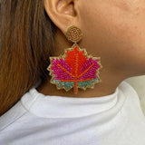 Trippy Maple Leaf Earrings