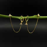 Ear Stud With Ring (Gold Plated)