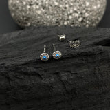 Silver Evil Eye Ear Studs