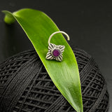 Flower Petals Nose Pin (ruby)