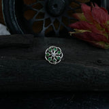 Green Zircon Flower Nose Pin