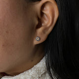 Gold Plated Evil Eye Screw Ear Studs