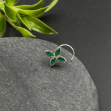 Emerald Petals Nose Pin